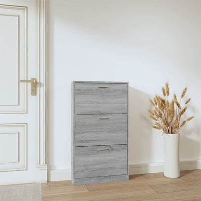 Kenkäkaappi harmaa Sonoma 59x17x108 cm tekninen puu