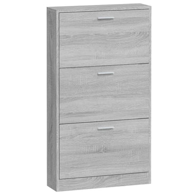 Kenkäkaappi harmaa Sonoma 59x17x108 cm tekninen puu