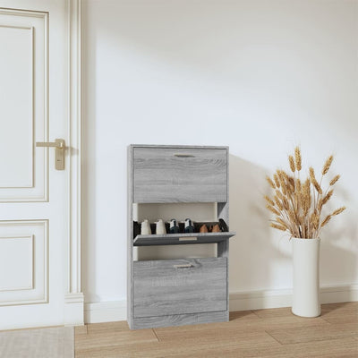 Kenkäkaappi harmaa Sonoma 59x17x108 cm tekninen puu