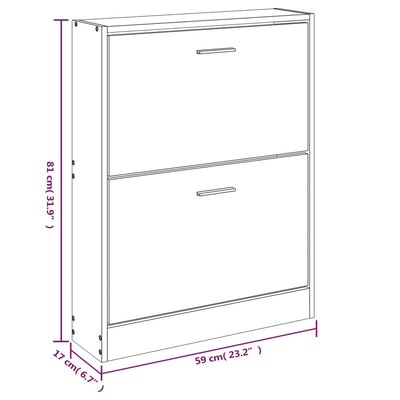Kenkäkaappi tammi 59x17x81 cm tekninen puu