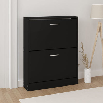 Kenkäkaappi musta 59x17x81 cm tekninen puu