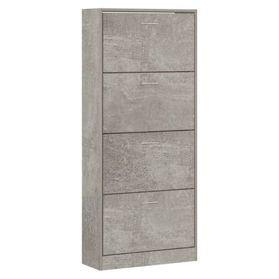 Kenkäkaappi betoninharmaa 63x24x147 cm tekninen puu