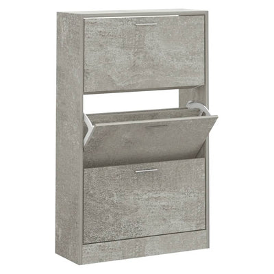 Kenkäkaappi betoninharmaa 63x24x103 cm tekninen puu
