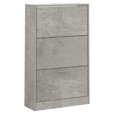Kenkäkaappi betoninharmaa 63x24x103 cm tekninen puu