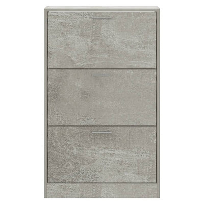 Kenkäkaappi betoninharmaa 63x24x103 cm tekninen puu