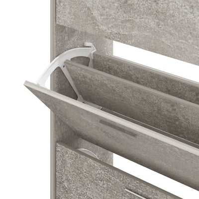 Kenkäkaappi betoninharmaa 63x24x103 cm tekninen puu