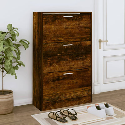 Kenkäkaappi savutammi 63x24x103 cm tekninen puu