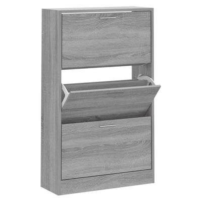Kenkäkaappi harmaa Sonoma 63x24x103 cm tekninen puu