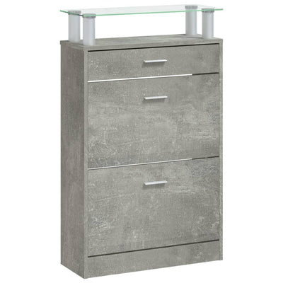 Kenkäkaappi betoninharmaa 63x24x104 cm tekninen puu