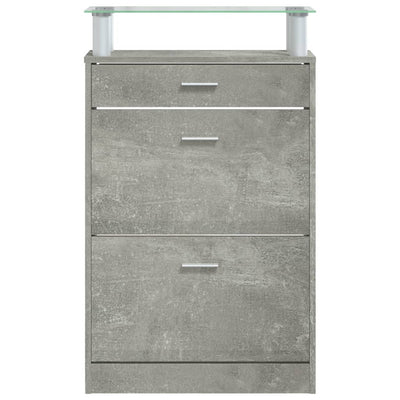 Kenkäkaappi betoninharmaa 63x24x104 cm tekninen puu