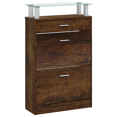Kenkäkaappi savutammi 63x24x104 cm tekninen puu