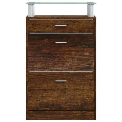 Kenkäkaappi savutammi 63x24x104 cm tekninen puu