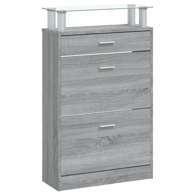 Kenkäkaappi harmaa Sonoma 63x24x104 cm tekninen puu