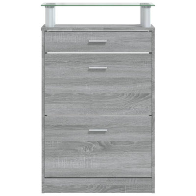 Kenkäkaappi harmaa Sonoma 63x24x104 cm tekninen puu
