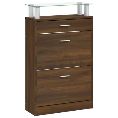 Kenkäkaappi ruskea tammi 63x24x104 cm tekninen puu