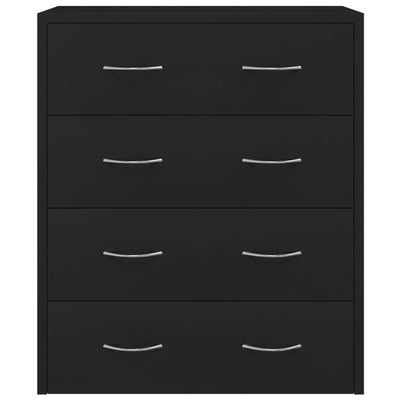 Musta senkki 4 vetolaatikolla General 60x30,5x71cm