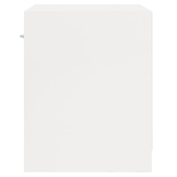 Valkoinen yöpöydät laatikolla Ludi (2 kpl korkeakiilto)