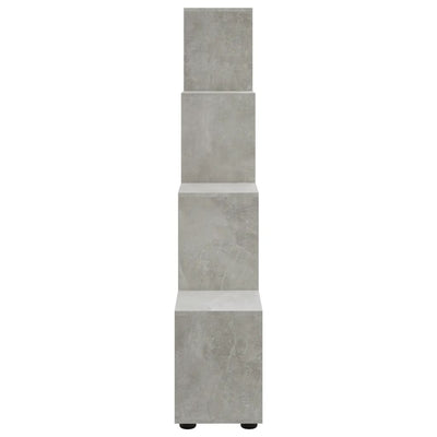 Porraskirjahylly betoninharmaa 142 cm tekninen puu