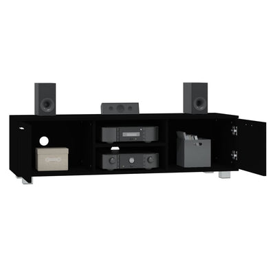 TV-taso musta 140x40,5x35 cm tekninen puu