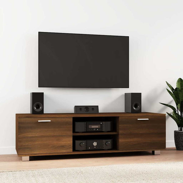 TV-taso ruskea tammi 140x40,5x35 cm tekninen puu