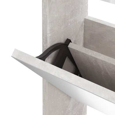 Kenkäkaappi peilillä 3-kerroksinen betoninharmaa 63x17x102,5 cm