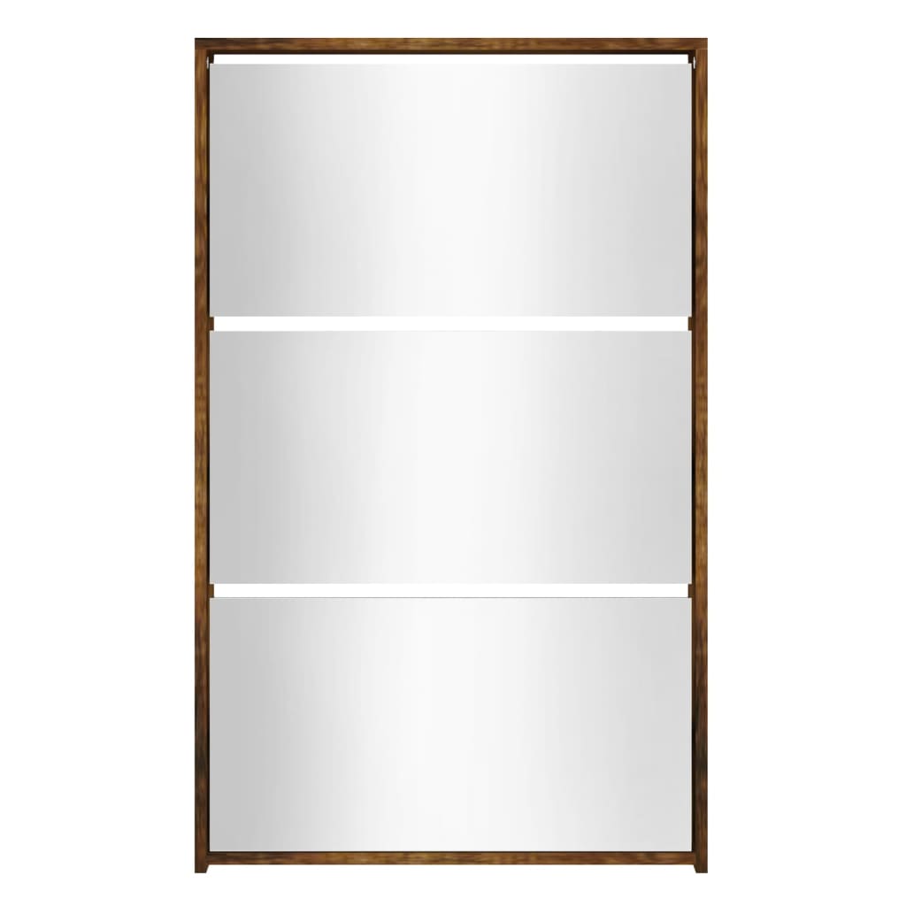 Savutammi kenkäkaappi peilillä Deidre 63x17x102,5cm (3-kerroksinen)
