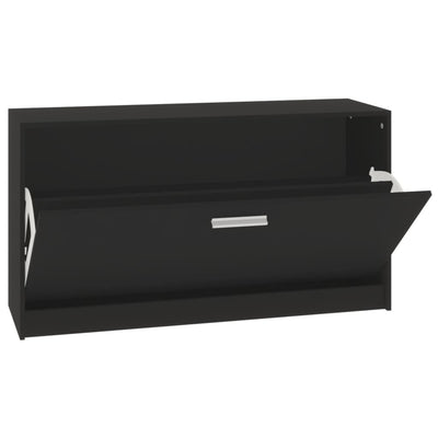 Kenkäkaappi musta 80x24x45 cm tekninen puu