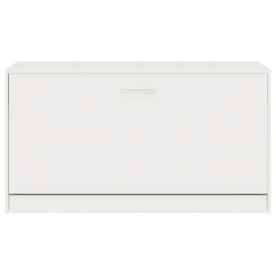 Valkoinen kenkäkaappi Tiborel 80x24x45cm (korkeakiilto, puinen)