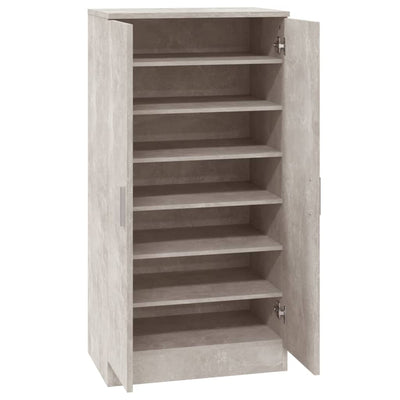 Kenkäkaappi betoninharmaa 55x35x108 cm tekninen puu