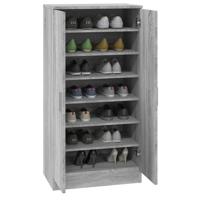 Kenkäkaappi harmaa Sonoma 55x35x108 cm tekninen puu