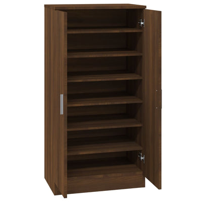 Kenkäkaappi ruskea tammi 55x35x108 cm tekninen puu