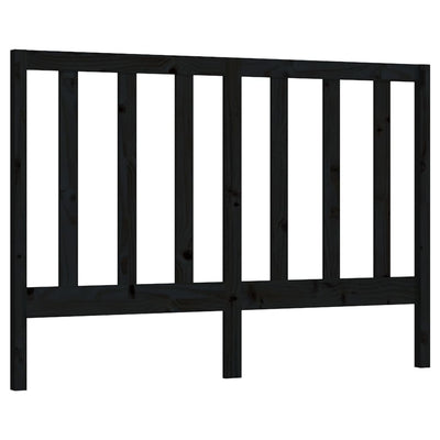 Sängynpääty musta 126x4x100 cm täysi mänty