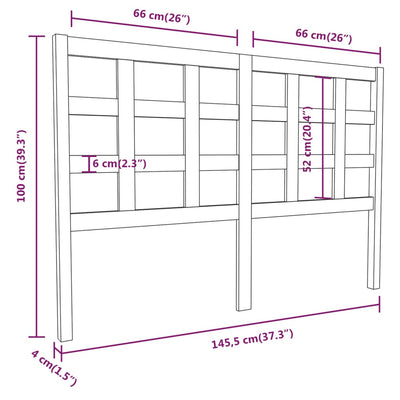 Harmaa sängynpääty Bociu 145,5x4x100cm (mänty)