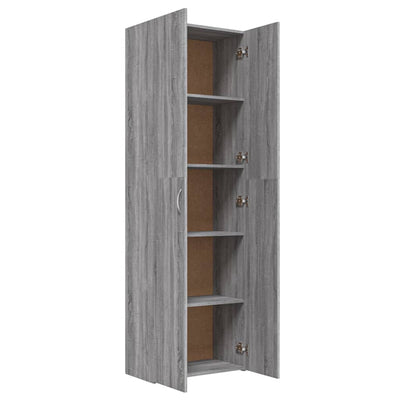 Toimistokaappi harmaa Sonoma 60x32x190 cm tekninen puu