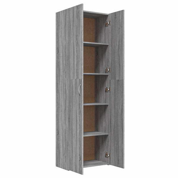 Toimistokaappi harmaa Sonoma 60x32x190 cm tekninen puu