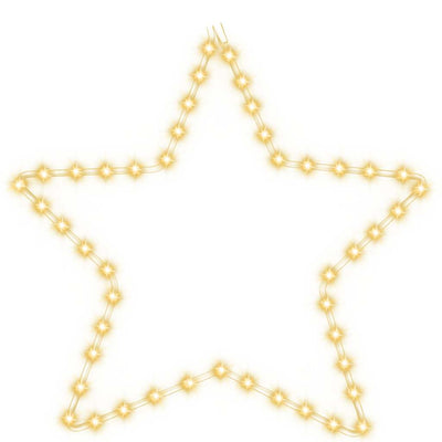 Lämpimän valkoista tähti joulukoriste Vilca 56cm (48 led-valoa)