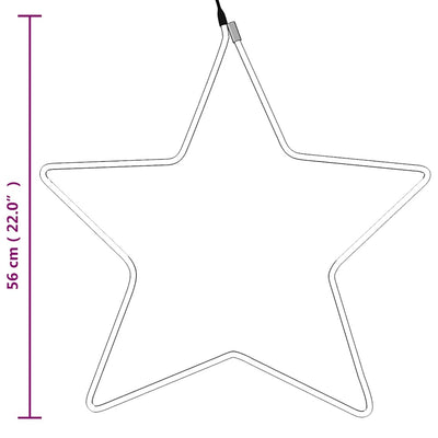 Lämpimän valkoista tähti joulukoriste Vilca 56cm (48 led-valoa)