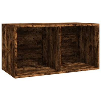 Vinyylilevyjen säilytyslaatikko savutammi 71x34x36 cm puu