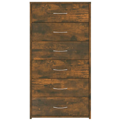 Senkki 6 laatikolla savutammi 50x34x96 cm tekninen puu
