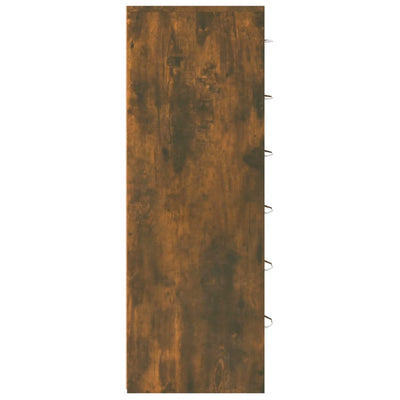 Senkki 6 laatikolla savutammi 50x34x96 cm tekninen puu