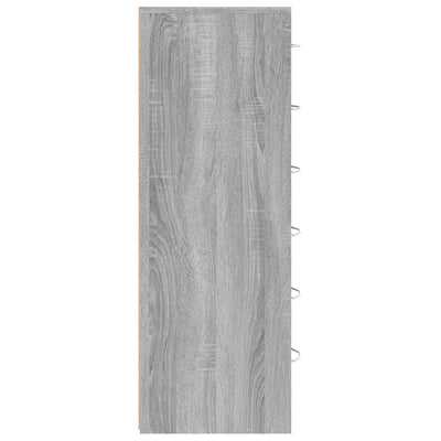 Senkki 6 laatikolla harmaa Sonoma 50x34x96 cm tekninen puu