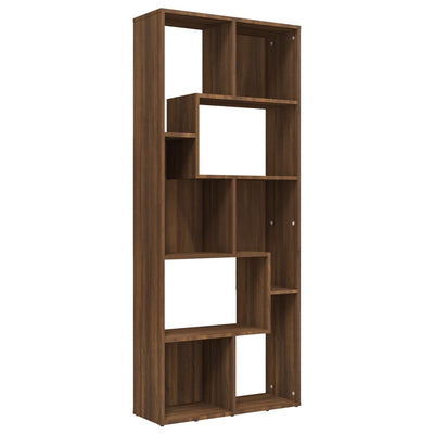 Kirjahylly ruskea tammi 67x24x161 cm tekninen puu