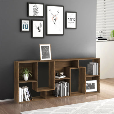 Kirjahylly ruskea tammi 67x24x161 cm tekninen puu