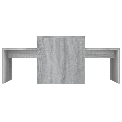 Sohvapöytäsarja harmaa Sonoma 100x48x40 cm tekninen puu