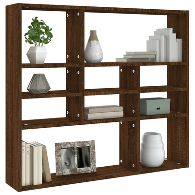 Seinähylly ruskea tammi 90x16x78 cm lastulevy