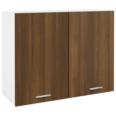Riippuva kaappi ruskea tammi 80x31x60 cm lastulevy