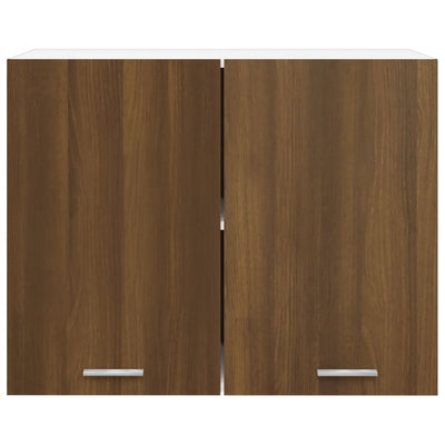 Riippuva kaappi ruskea tammi 80x31x60 cm lastulevy