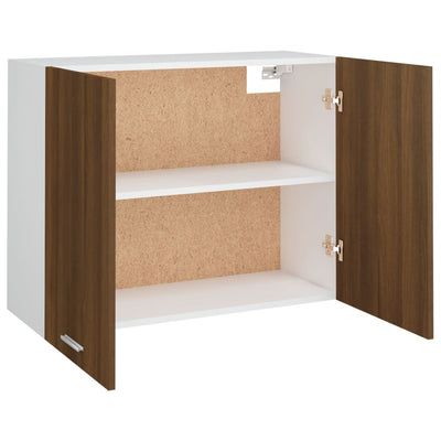 Riippuva kaappi ruskea tammi 80x31x60 cm lastulevy