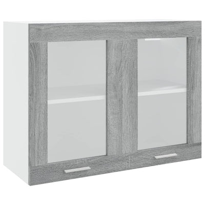Riippuva lasikaappi harmaa Sonoma 80x31x60 cm tekninen puu