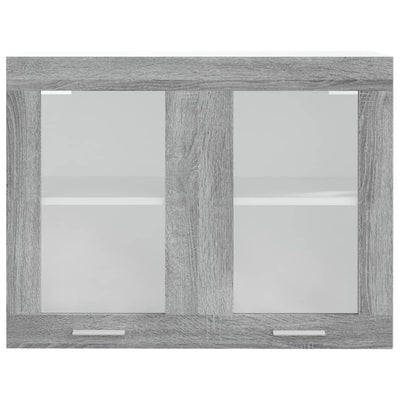 Riippuva lasikaappi harmaa Sonoma 80x31x60 cm tekninen puu